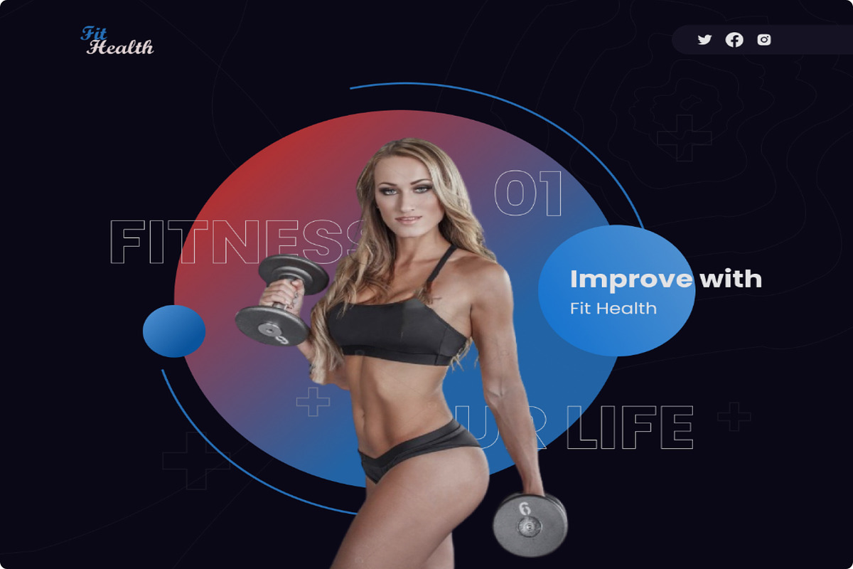 Fit Health UI Dashboard Design, an UI Kit Template by skshihabulislam (Photo 2 of 2)