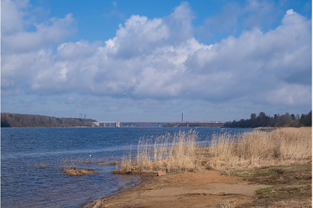 Blue sky over river on spring, a Nature Photo by Koldunova