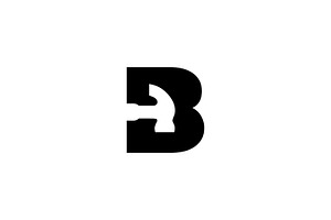 Letter B Hammer Logo