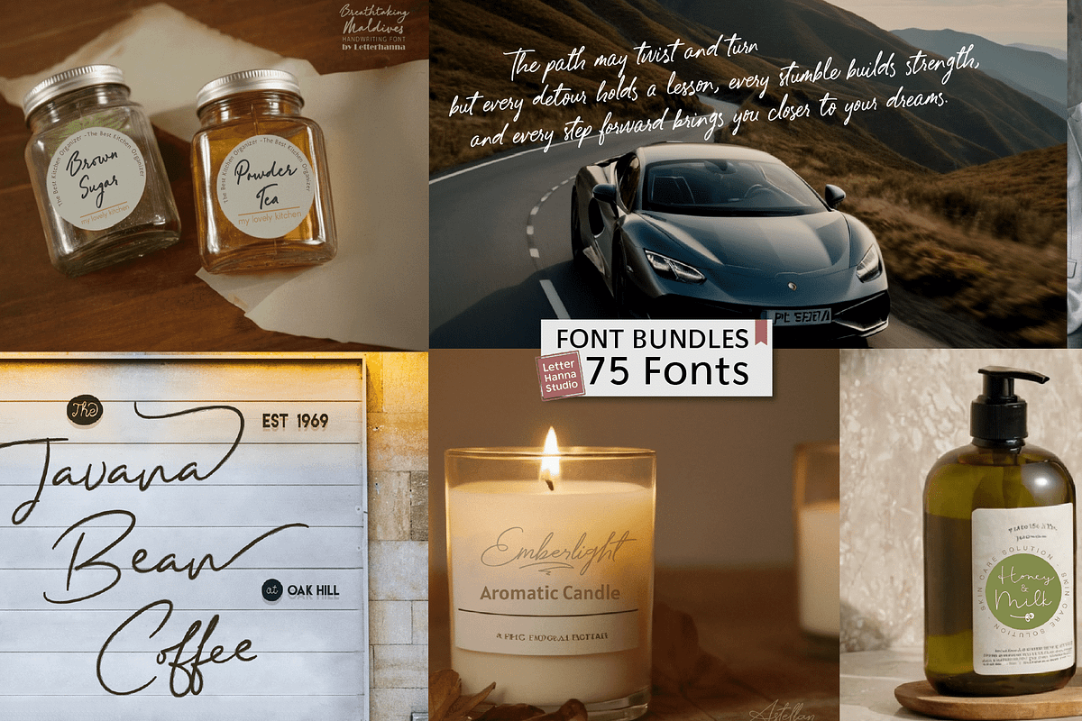 Mega 75 Handwriting Font Bundle, a Handwritten Font by Letterhanna Studio (Photo 5 of 9)