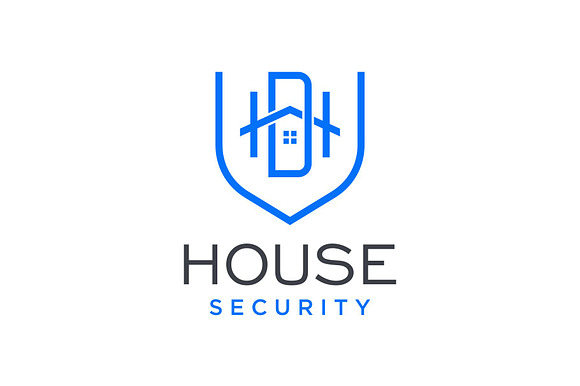 Letter DH House Shield Logo Template preview 2