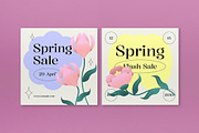 Pink Floral Spring Square Banner, an UI Kit Template by graphicook (Thumbnail 2 of 5)