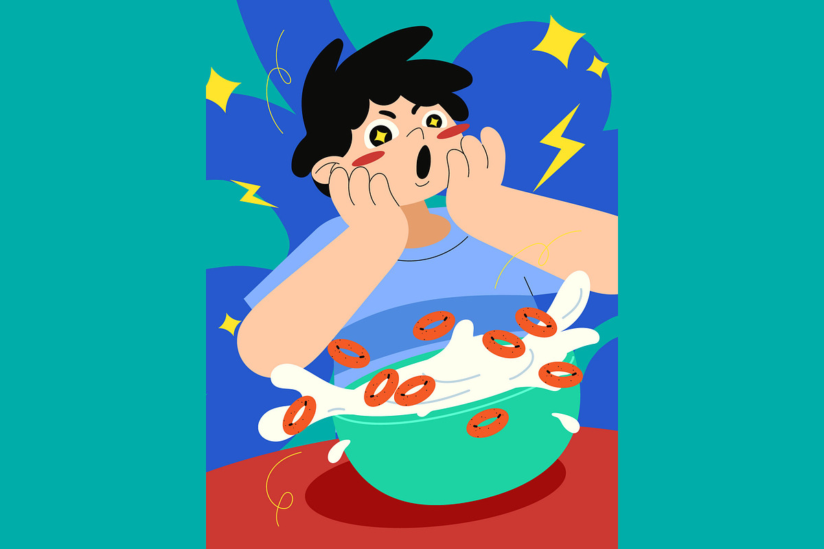 Cereal Box Full Illustration, a Food Illustration by graphicook