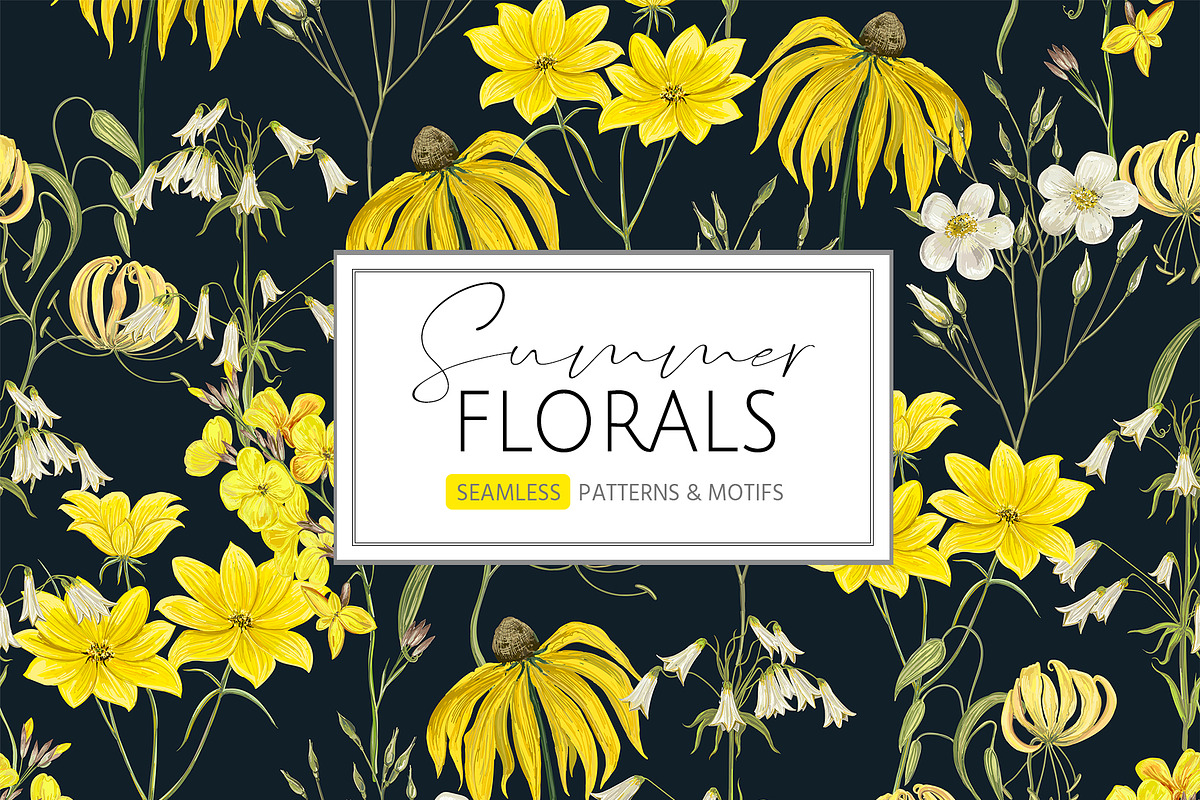 Summer Florals! Patterns & Motifs, a Pattern Graphic by HannaStudio (Photo 1 of 10)