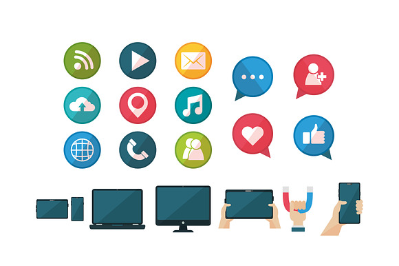 Social Network Illustration Set preview 2