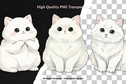 15 Bundle Watercolor Big Cat White, an Animal Illustration by Morspective (Thumbnail 2 of 8)