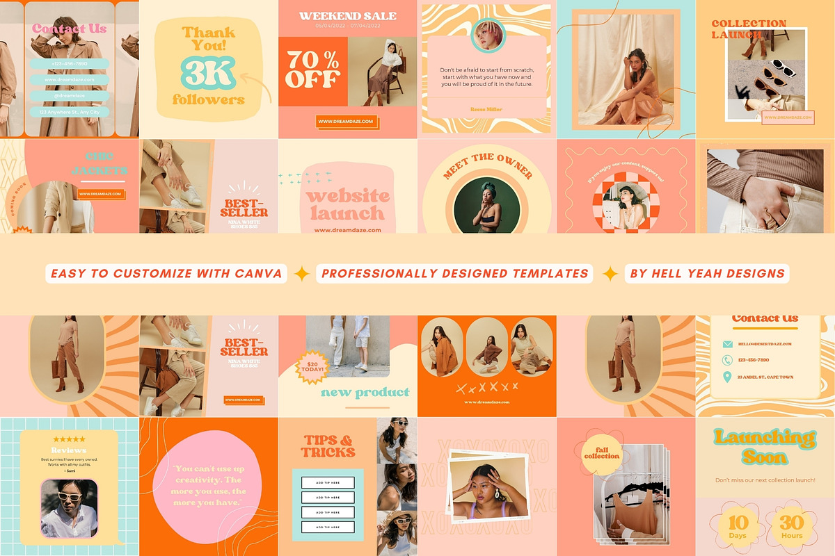 65 Funky & Fab Post Templates Canva, a Social Media Template by Hell Yeah Designs (Photo 4 of 6)