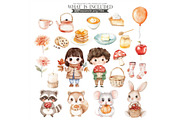 Fall Clipart Autumn Watercolor PNG, an Illustration by CharmClipart (Thumbnail 3 of 10)
