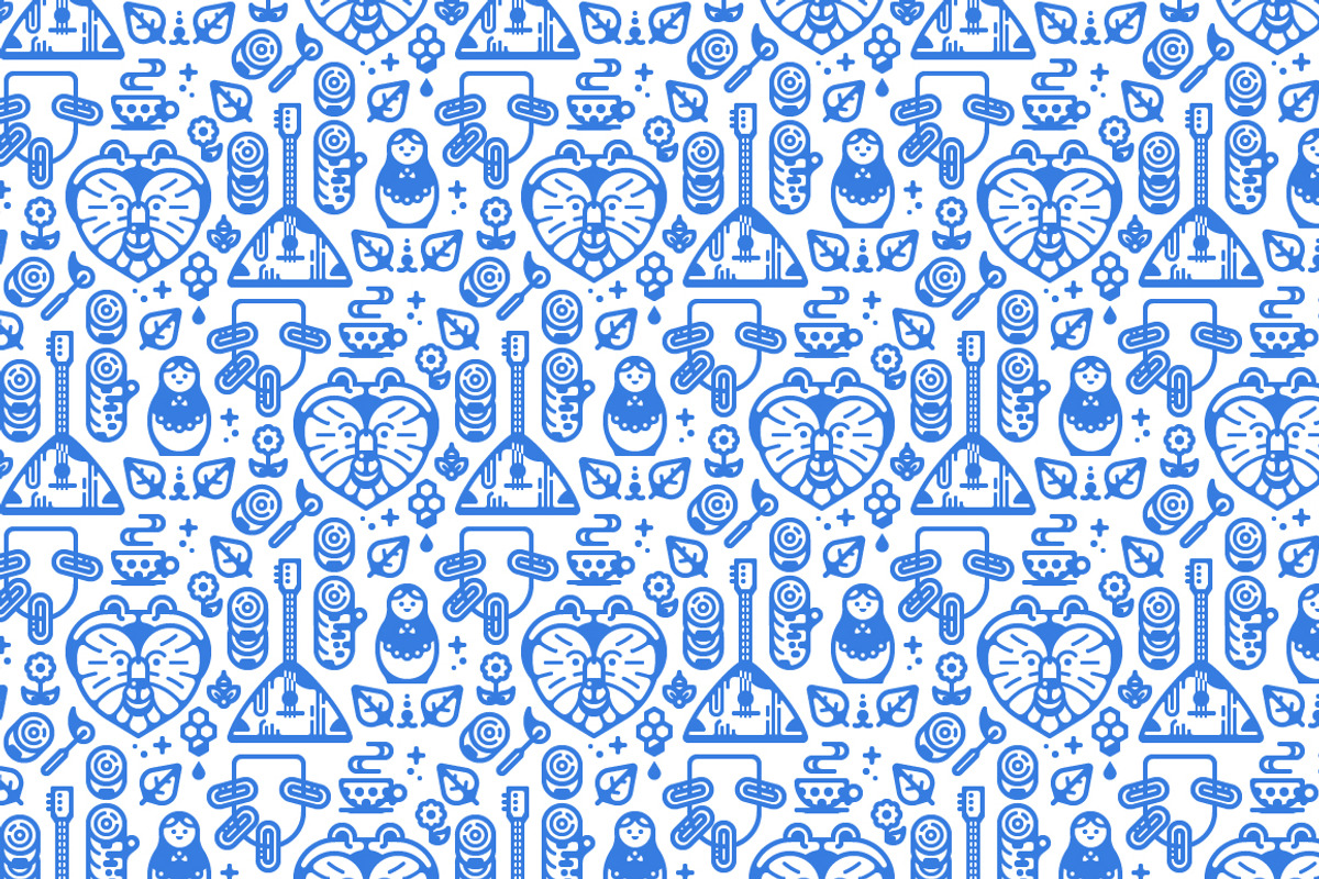 Seamless Pattern in Russian Style, a Pattern Graphic by JulyPluto (Photo 1 of 2)