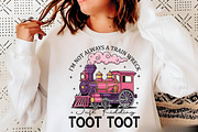 Funny Train Quote Sublimation Design, an Illustration by Libby Wishes (Thumbnail 5 of 6)