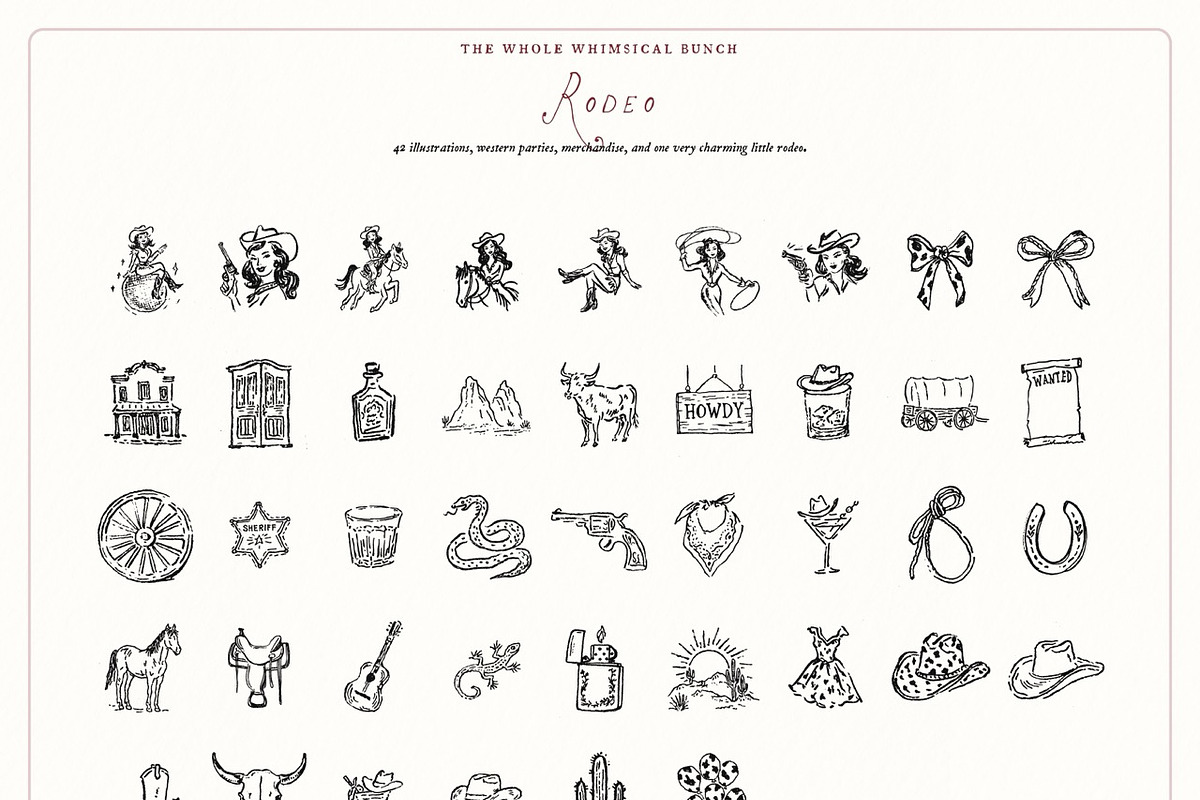 Western Clipart Bundle, Cowgirl Set, an Object Illustration by The October Creative (Photo 6 of 13)
