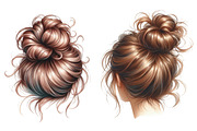 Messy Bun Clip-art, a Graphic by CitraGraphics (Thumbnail 4 of 4)