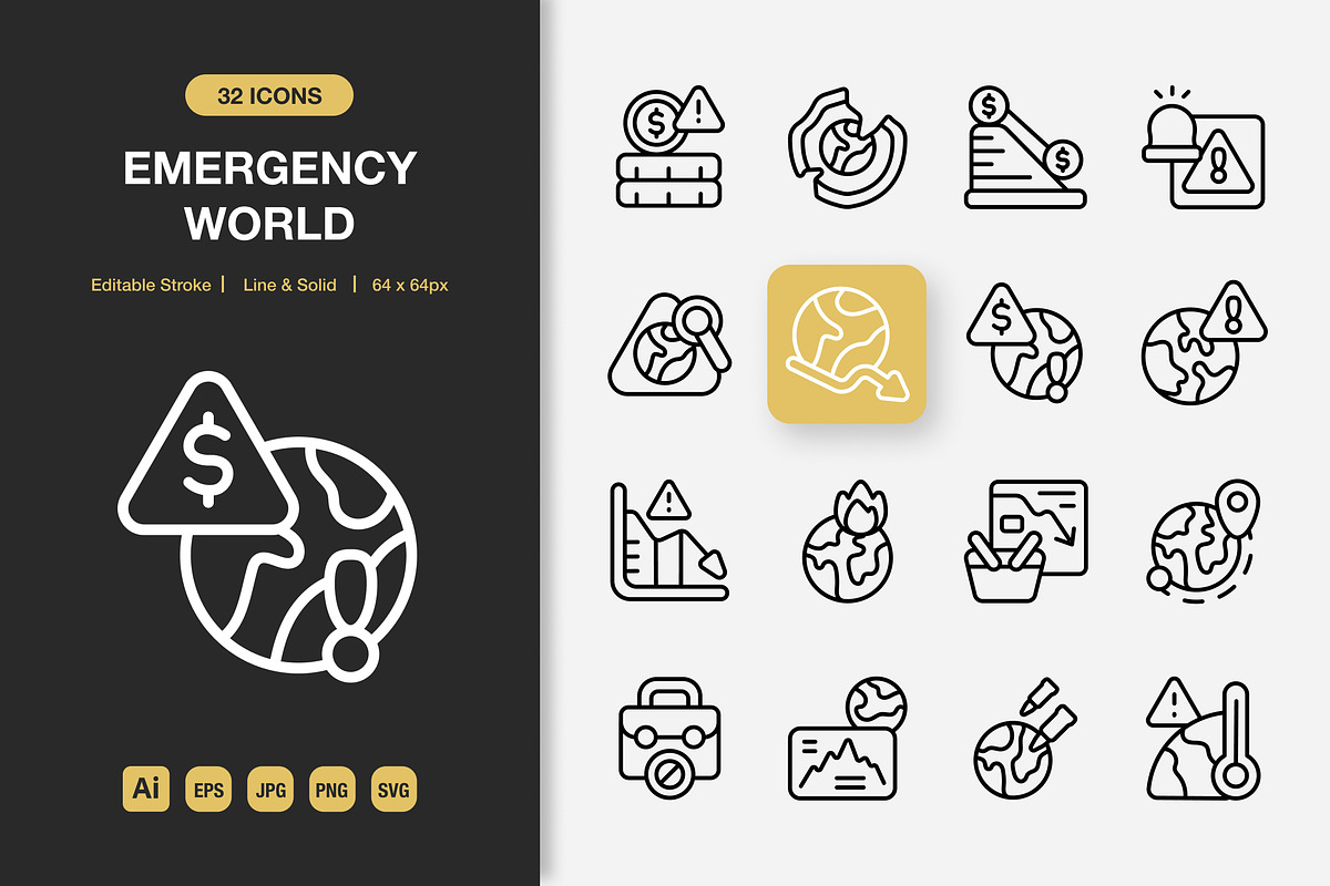 Emergency World Icons, an Icon by Spacepixel Creative (Photo 1 of 3)