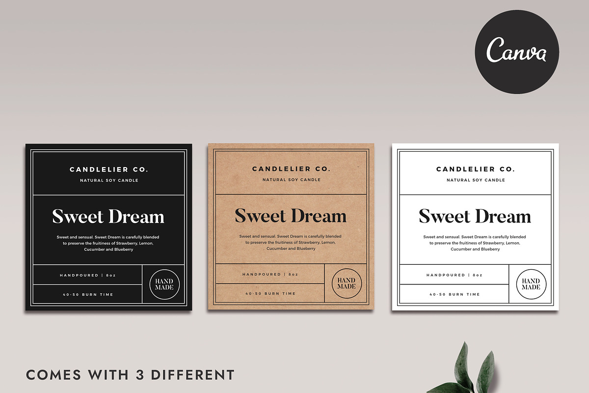 Candle Canva Label LA002 (Indiana), a Stationery Template by Draca Design Co (Photo 4 of 4)