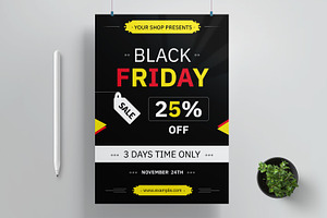 Black Friday Flyer Layout, a Flyer Template by MightyDesign