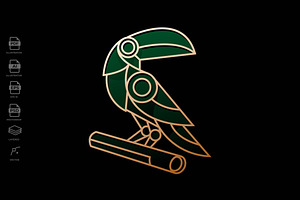 Lineart Toucan Tattoo Illustration