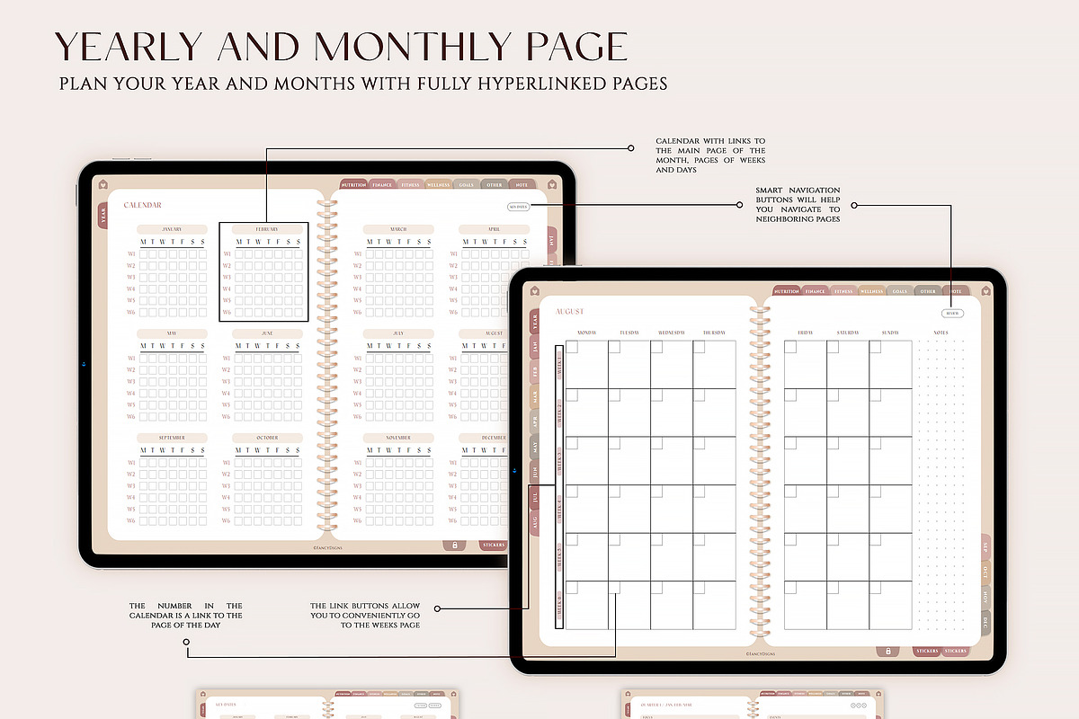 Undated digital planner, a Presentation Template by SofiaDesign16 (Photo 3 of 13)