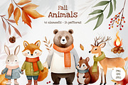 Watercolor animals. Autumn woodland, an Illustration by Hanna's ArtLab (Thumbnail 1 of 5)