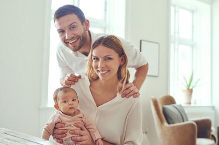 Mommy daddy and baby make three containing adorable, adult, and baby, a Person Photo by Stefan & Janni