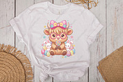 Easter Day Highland Cow PNG, Easter, an Illustration by CraftArtStudio (Thumbnail 2 of 4)