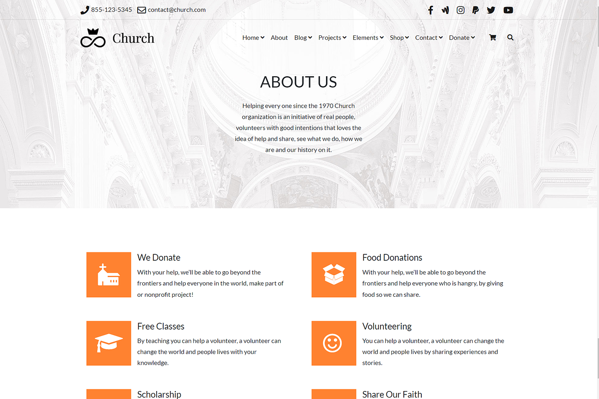 Church Religious WordPress Theme, a WordPress Template by Visualmodo (Photo 3 of 31)
