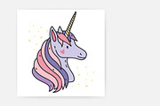 Cute unicorn heads seamless pattern, an Animal Illustration by Good Studio (Thumbnail 2 of 4)