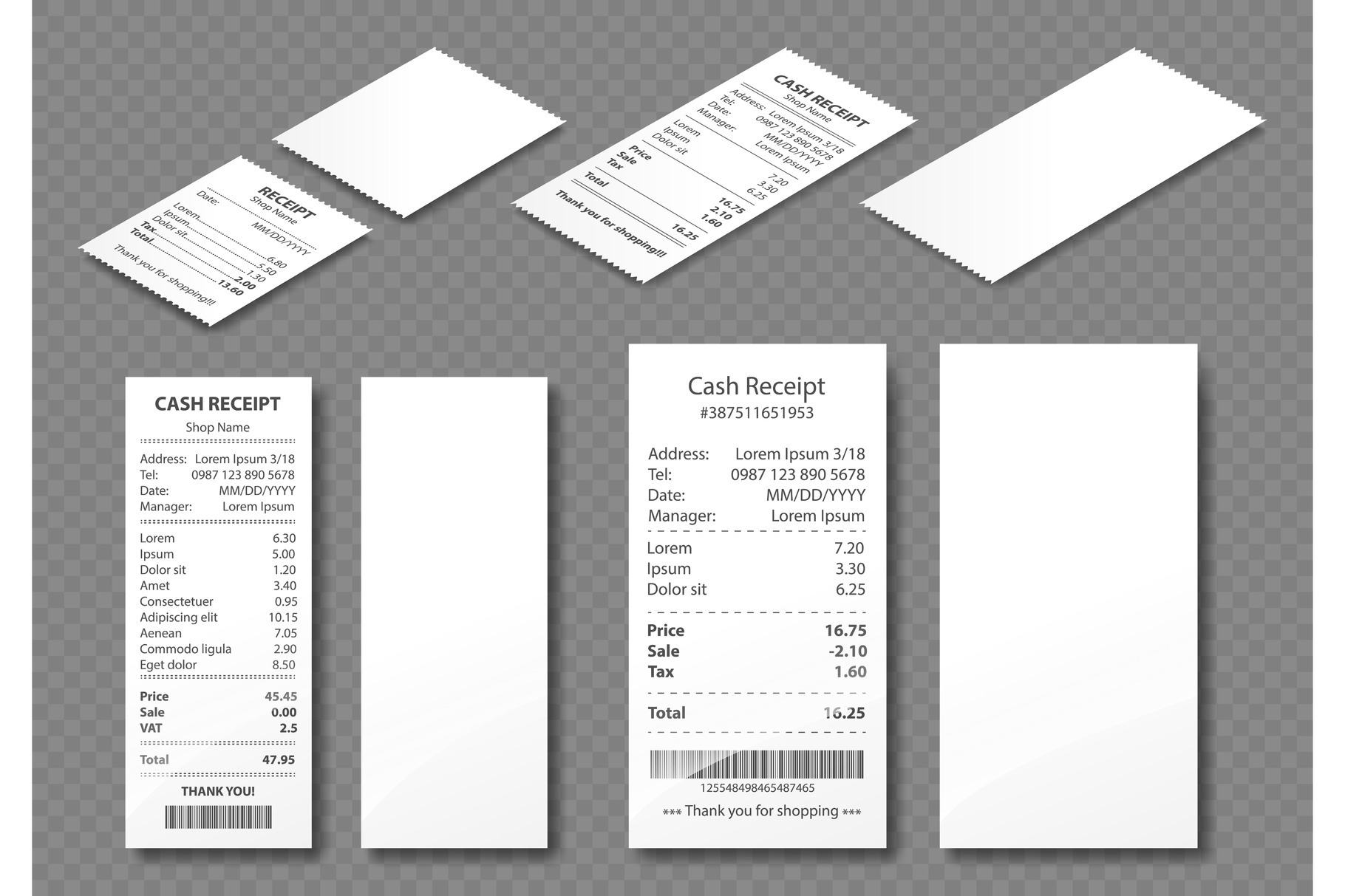 Cash receipt, paper bill, purchase, a Finance Illustration by art PVP ...