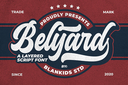 Belyard - Layered Script Font, a Script Font by Blankids Studio