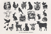 160 Cottagecore Linocut Collection, an Object Graphic by DariSmartArt (Thumbnail 8 of 20)