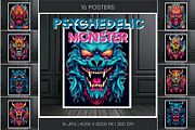 Psychedelic Grin Monster. 16 Posters, a Decorative Illustration by KENO Mascots (Thumbnail 1 of 9)