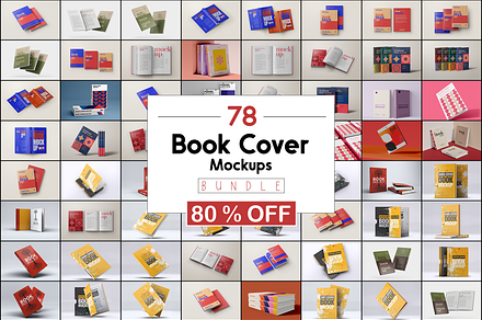 78 BOOK COVER MOCKUPS BUNDLE, a Books & Magazine Mockup by Xtrahive