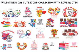 Valentine’s Day Cute Icons Set, an Object Illustration by Designer_Momina