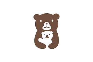 Bear mom and baby logo design, a Branding & Logo Template by vexper