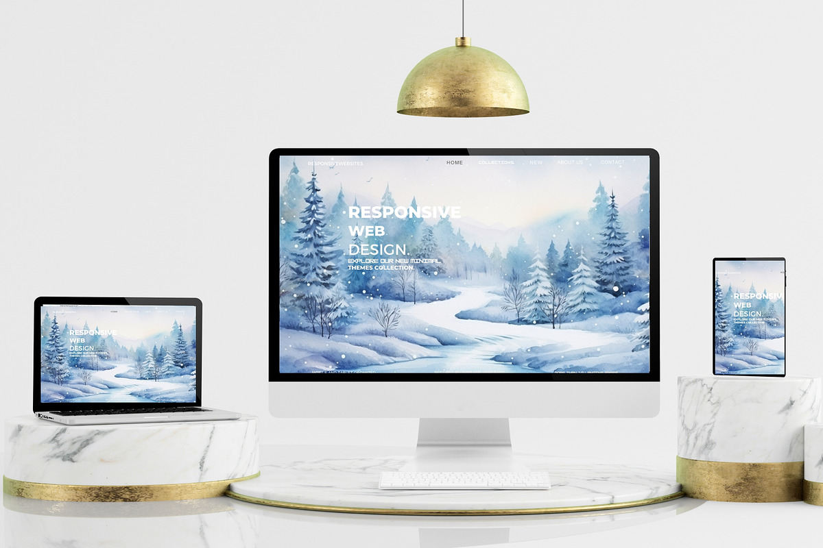 Watercolor Winter Scenes, a Seasonal Illustration by Sunny Jar Designs (Photo 6 of 6)