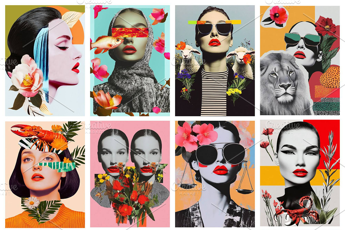 Female horoscope astro collages, a Graphic by Bunny's Little Shop (Photo 2 of 2)