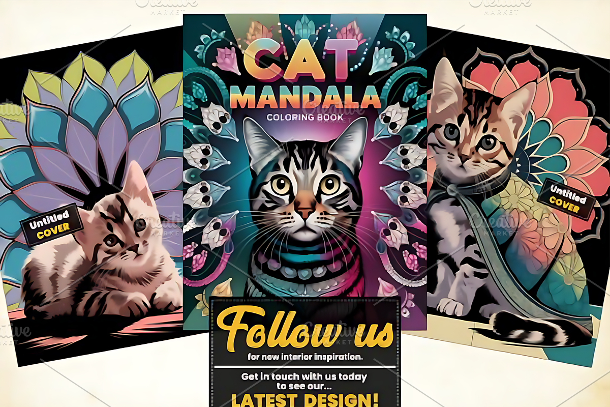 Cat Mandala Coloring Pages, an Animal Illustration by Ink Gallery (Photo 3 of 3)