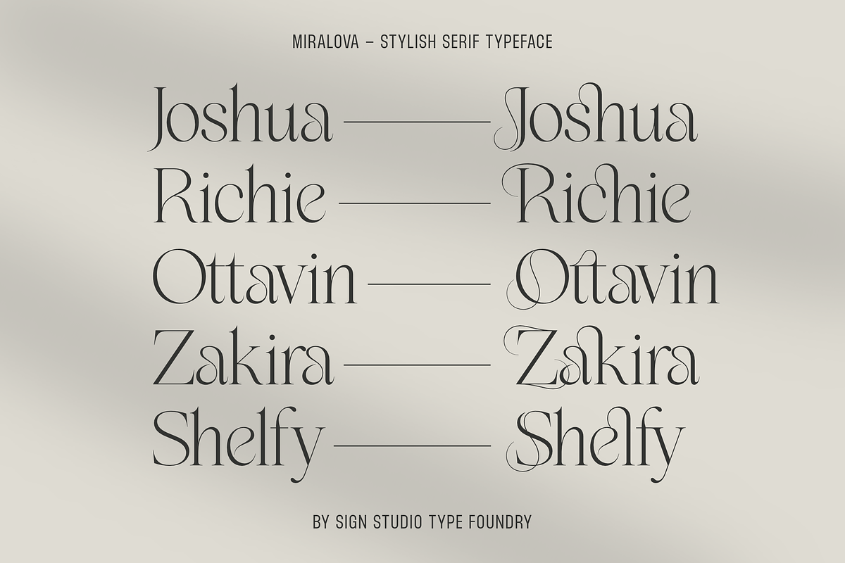 Miralova – An Elegant Serif Typeface, a Serif Font by Sign Studio (Photo 8 of 15)