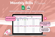 Monthly Bills Manager Spreadsheet, a Stationery Template by bellaROSEworkshop (Thumbnail 3 of 6)
