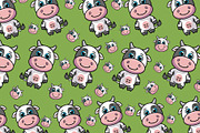 cute pattern little cow, a Pattern Graphic by borera studio (Thumbnail 5 of 5)