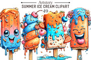 Whimsical Summer Ice Cream Clipart, a Seasonal Illustration by designcity5 (Thumbnail 1 of 5)