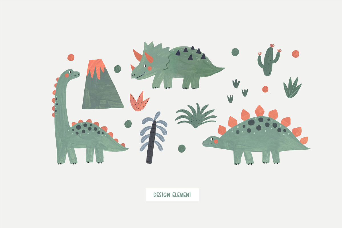 My little Dinosaur. Watercolor set, an Animal Illustration by Cute And Wild (Photo 2 of 6)