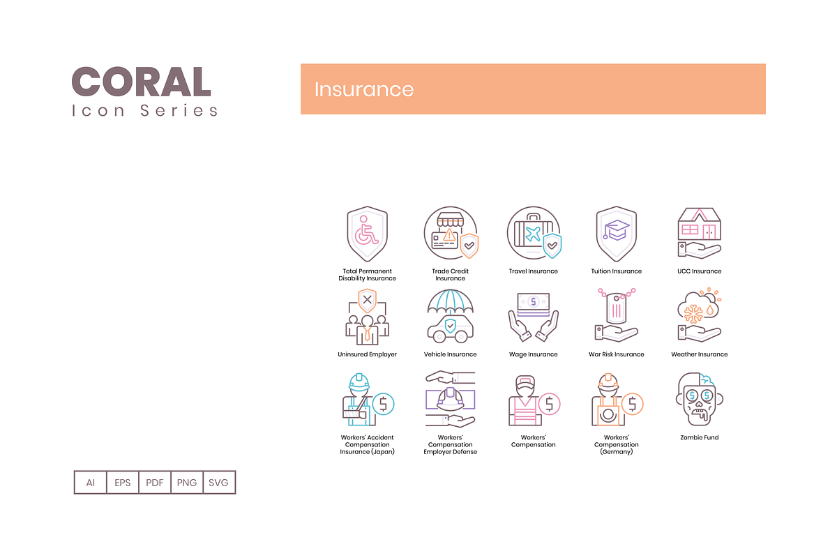 95 Insurance Icons - Coral Series, an Icon by Flat Icons (Photo 3 of 9)