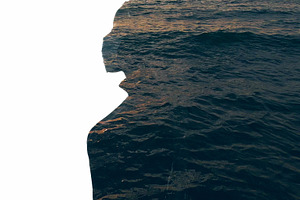 Water conservation sea pollution woman face mask, a Person Photo by Photo Drive Studio