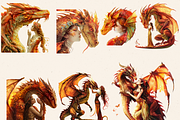 DRAGON FAIRY CLIPART PACK, a Person Illustration by Daring Digies (Thumbnail 3 of 10)