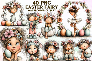 Whimsical Easter Fairy Clipart, an Illustration by Sublimation Artist