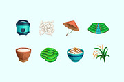 Rice Farming Elements, an Object Graphic by Deemak Daksina (Thumbnail 1 of 3)