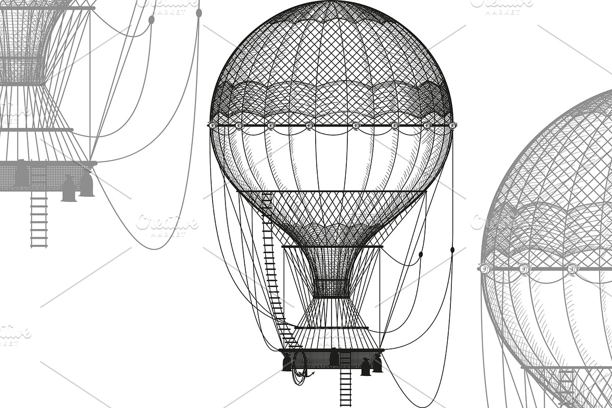 hot air balloon, a Transportation Illustration by Sharpner