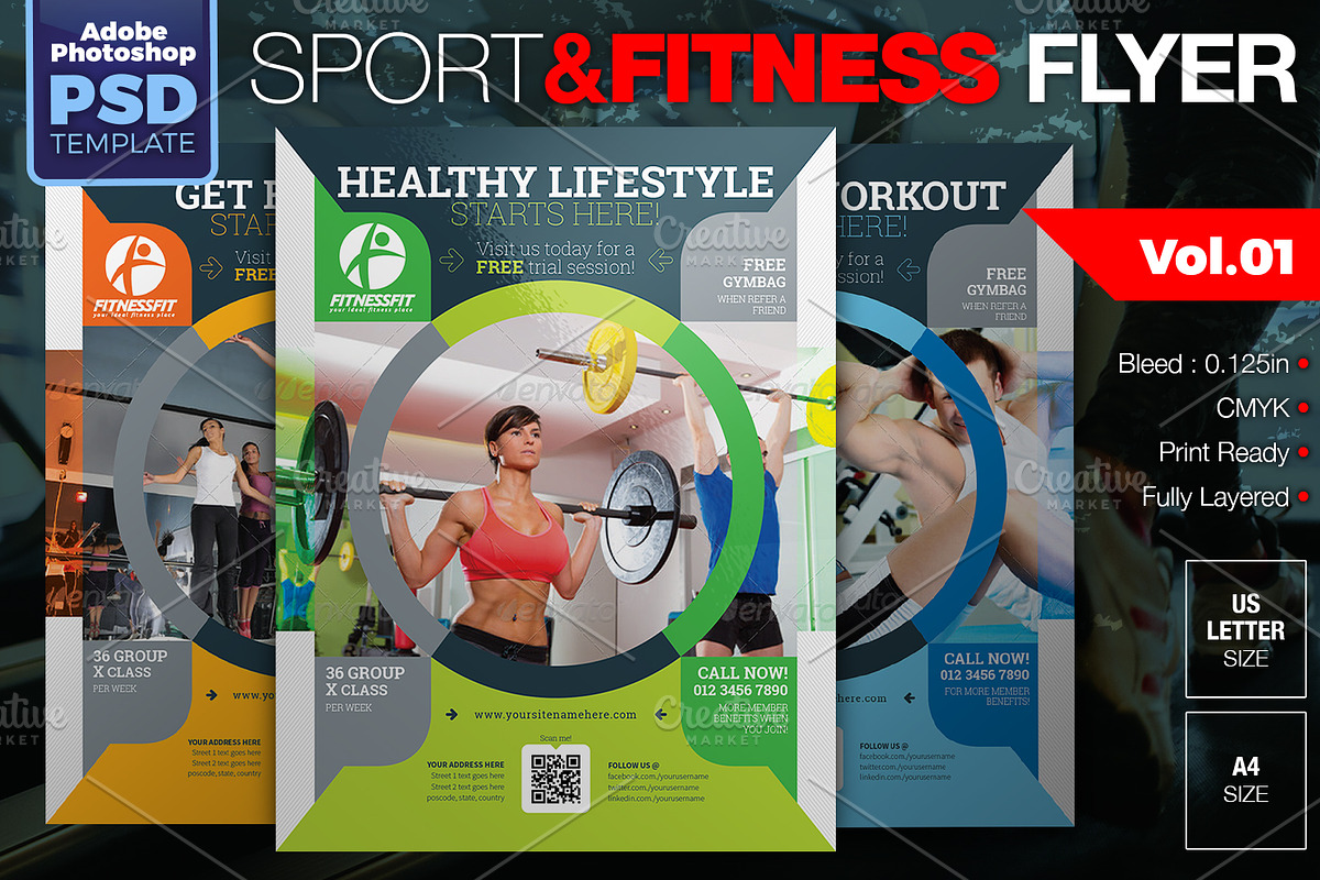 8-in-1 Sport & Fitness Flyers Bundle, a Flyer Template by KitCreativeStudio2 (Photo 2 of 9)