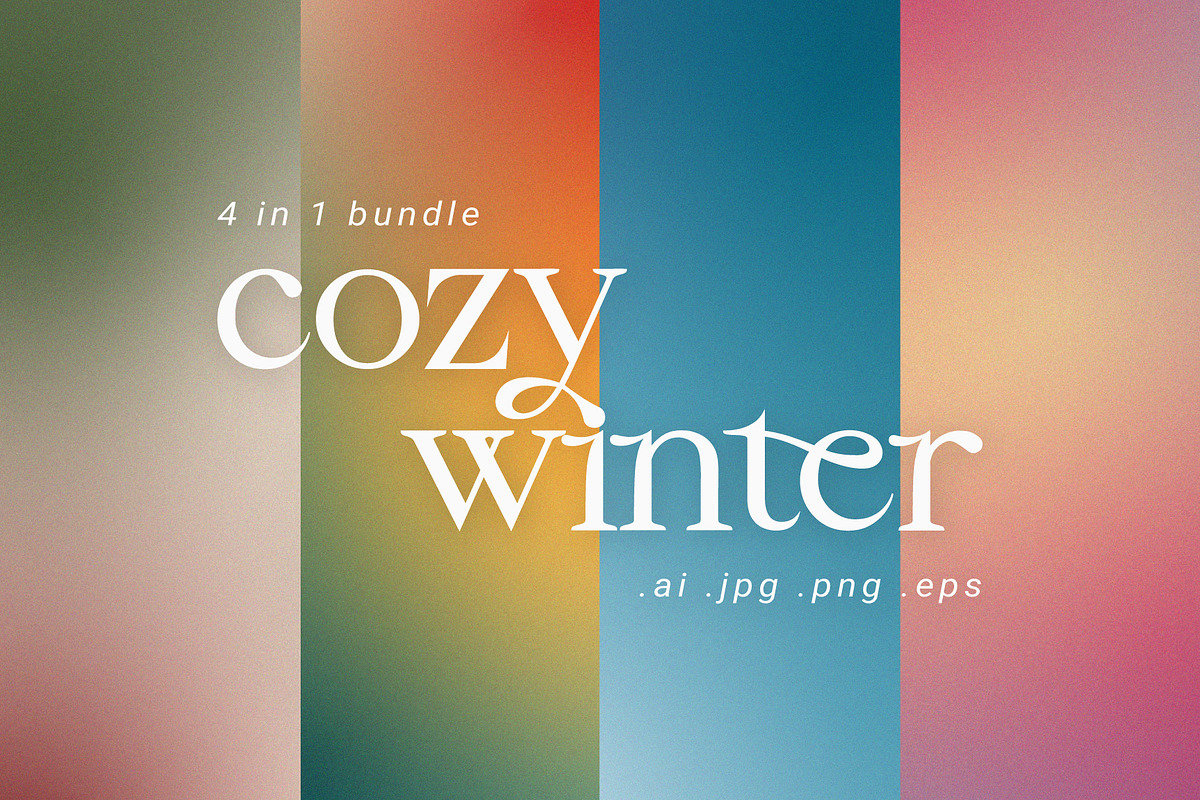 4 in 1 Cozy Winter Gradient Bundle, a Background Graphic by stasylionet (Photo 1 of 23)