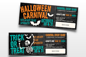 Editable Spooky Halloween Tickets